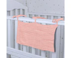 Cotton baby's bedside storage bag double pocket pram hanging bag - Pink