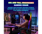 Advwin Gaming Chair 12 RGB LED Massage Ergonomic Executive Office Chair Computer Racing Recliner Footrest Seat Black