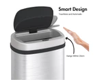 Advwin 50L Motion Sensor Bin Automatic Rubbish Bins Smart Kitchen Waste Trash Can Silver