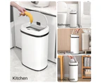 Advwin 50L Motion Sensor Bin Automatic Rubbish Smart Kitchen Waste Trash Can Recycling White