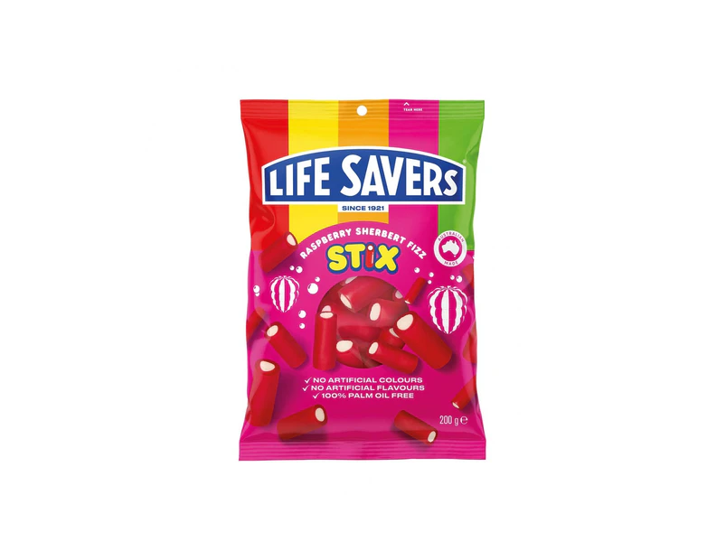 Lifesavers Stix  Raspberry Sherbert Fizz 200g x 12
