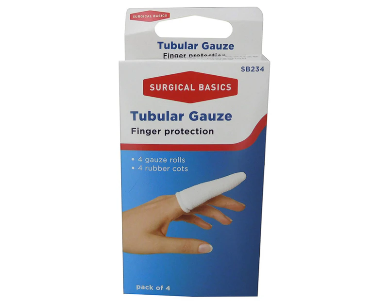 Surgical Basics Tubular Gauze Rolls and Rubber Finger cots. 8 pieces