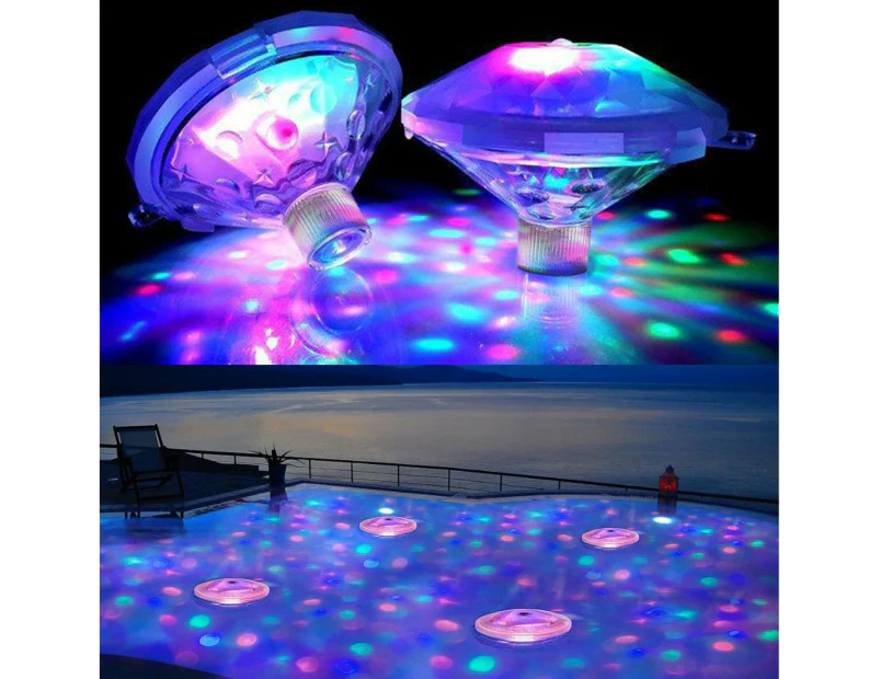 2PCS Floating Pool Lights - LED Color Changing Pool Lights with 8 Modes Swimming Pool Lights - Battery Powered IP67 Waterproof Underwater Lights