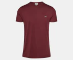 Lacoste Men's Short Sleeve Crew Neck Tee / T-Shirt / Tshirt - Cranberry