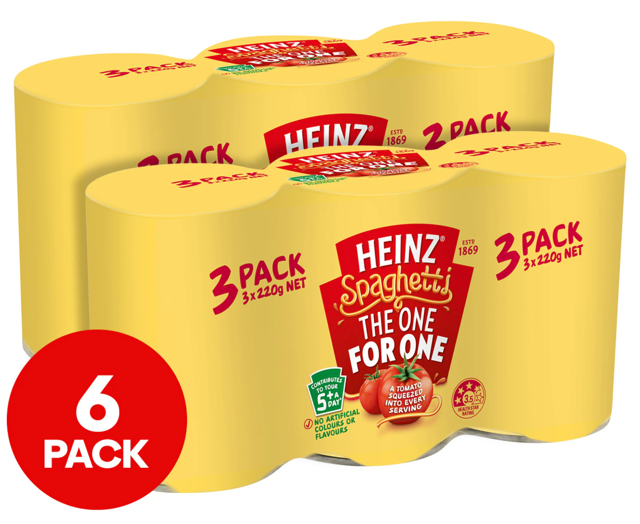 2 x 3pk Heinz Spaghetti Big Value 220g