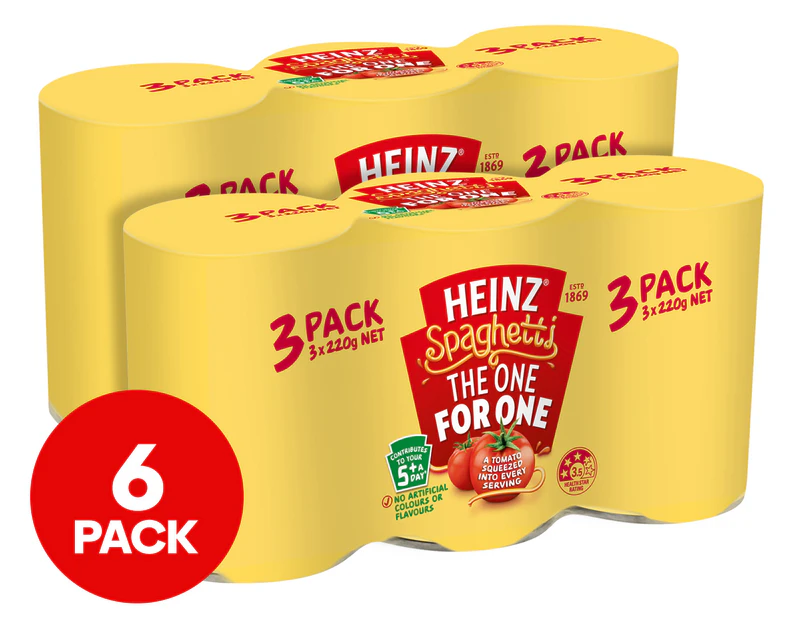 2 x 3pk Heinz Spaghetti Big Value 220g