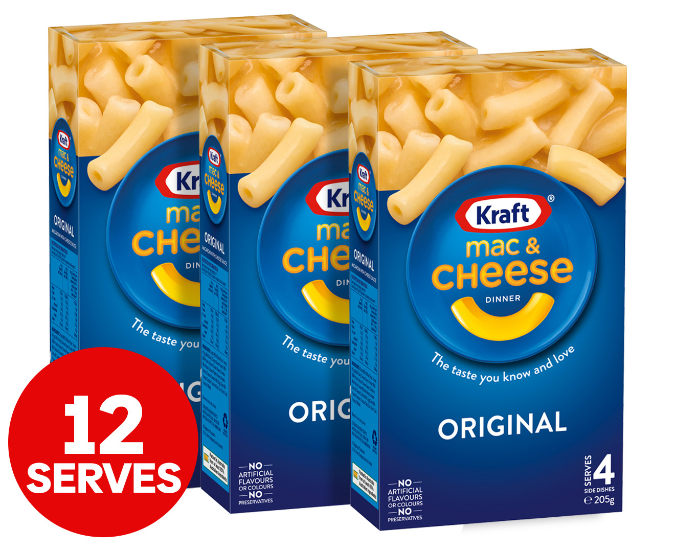 3 x Kraft Mac & Cheese Original 205g