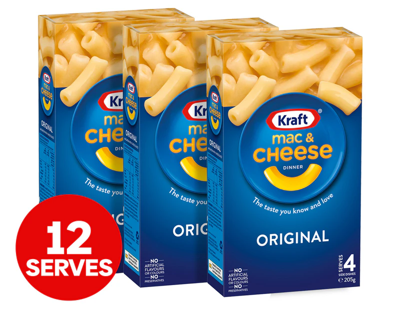 3 x Kraft Mac & Cheese Original 205g