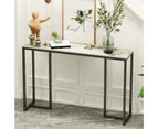 UNHO 100CM Long Sintered Stone Console Table with Veined Top Strong Framed