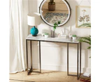 UNHO 100CM Long Sintered Stone Console Table with Veined Top Strong Framed