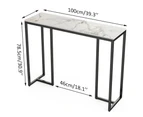 UNHO 100CM Long Sintered Stone Console Table with Veined Top Strong Framed