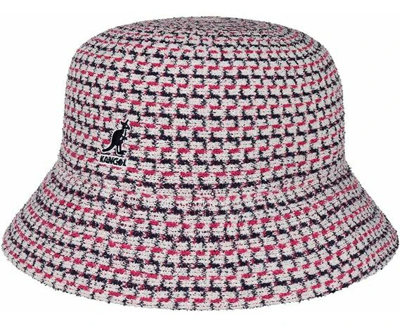 Kangol Maze Jacquard Bucket Hat Fashion Winter Summer Camping Cap - White