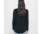 Target Stitch Curve Hem Jumper - Black