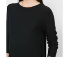 Target Stitch Curve Hem Jumper - Black