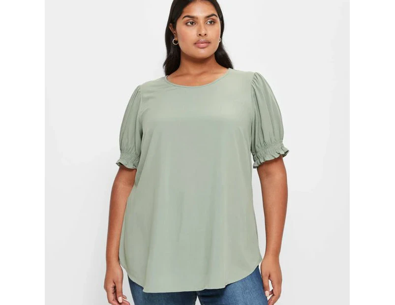 Target Plus Size Shirred Cuff Top - Green