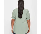 Target Plus Size Shirred Cuff Top - Green