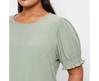 Target Plus Size Shirred Cuff Top - Green