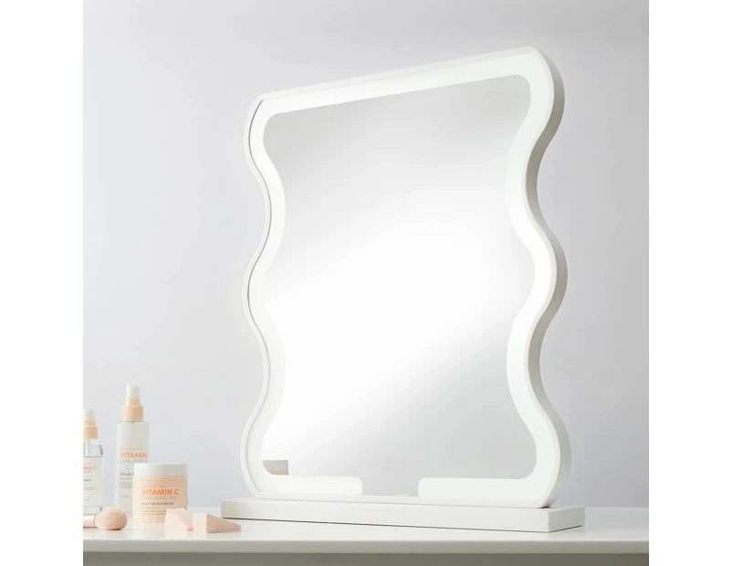 Wavy LED Mirror - Anko - White