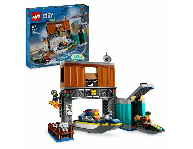 LEGO® City Police Speedboat and Crooks' Hideout 60417