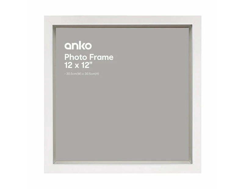 Shadow Box Frame, 12" x 12", White - Anko - White