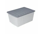 Storage Tub on Wheels, 60L - Anko - Clear