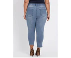 BeMe - Plus Size - Womens Jeans - 7/8 Raw Hem Jean - Blue