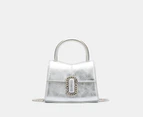 Marc Jacobs The Metallic Mini St. Marc Top Handle Crossbody Bag - Silver