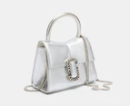 Marc Jacobs The Metallic Mini St. Marc Top Handle Crossbody Bag - Silver