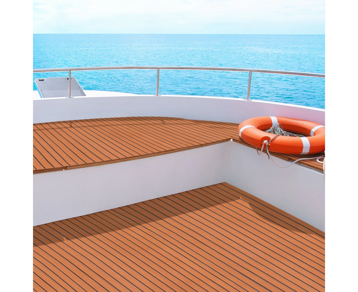 Seamanship EVA Foam Boat Flooring Mat Decking Sheet 240x90x0.6cm Dark Brown