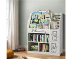 Keezi 4 Tiers Kids Bookshelf Storage Children Bookcase Toy Organiser Display