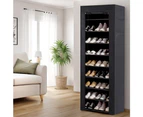 Artiss Shoe Rack Cabinet Removable Cover 10 tier Black