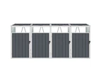 vidaXL Quadruple Garbage Bin Shed Grey 286x81x121 cm Steel