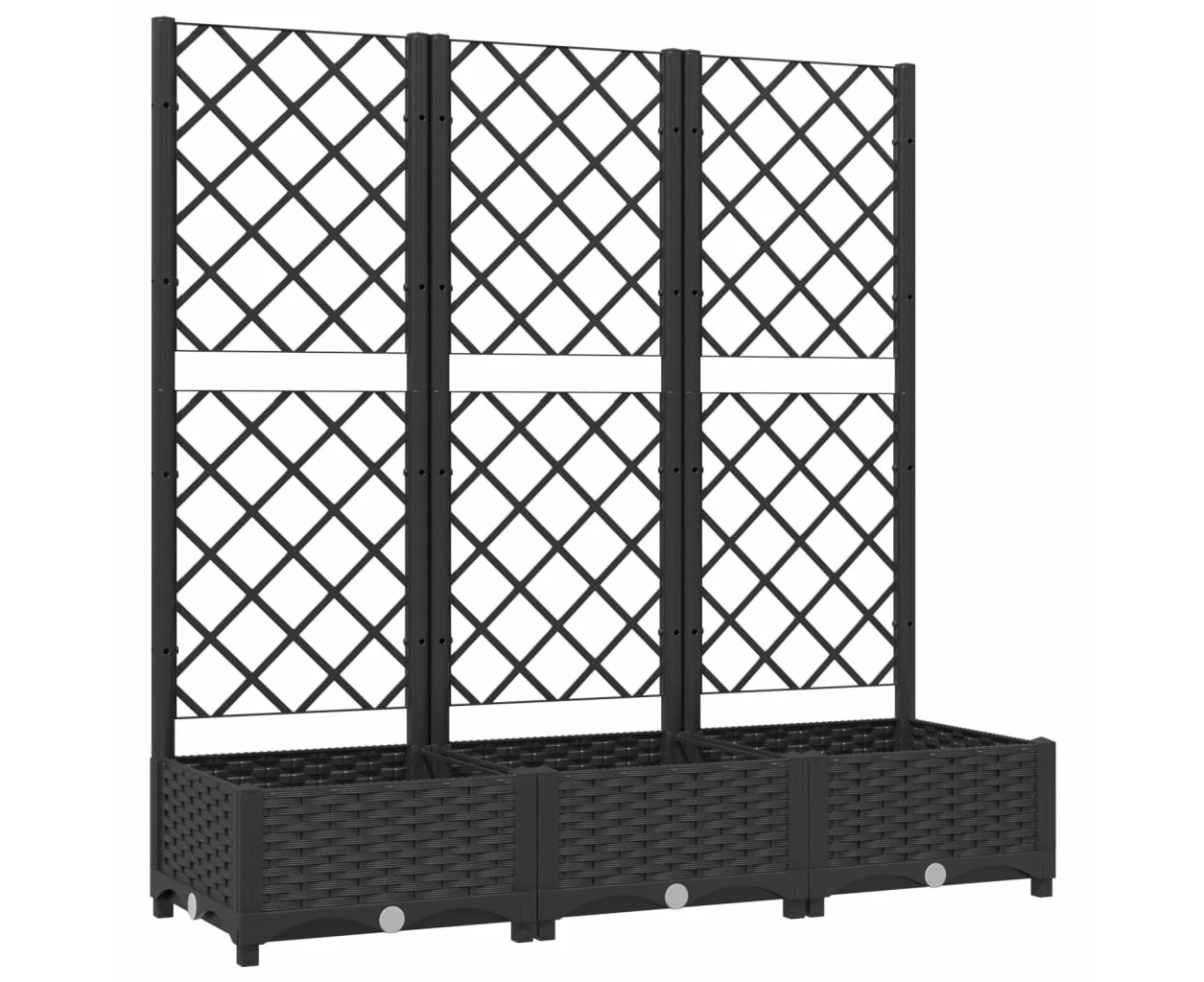 vidaXL Garden Planter with Trellis Black 120x40x121.5 cm PP