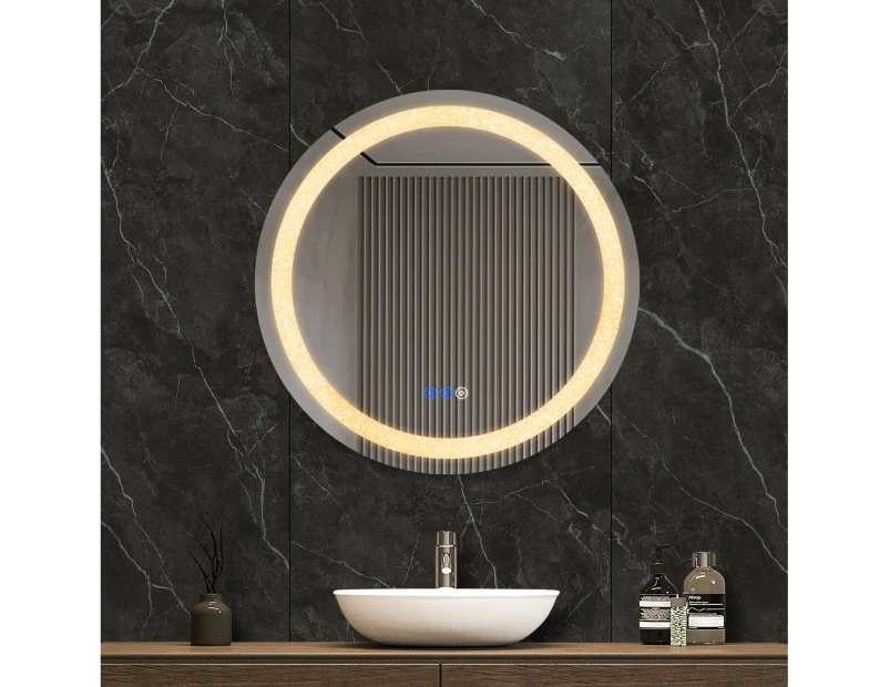 600/800mm Bathroom Mirror with Light LED Crystal Vanity Makeup Mirror Bluetooth Speaker