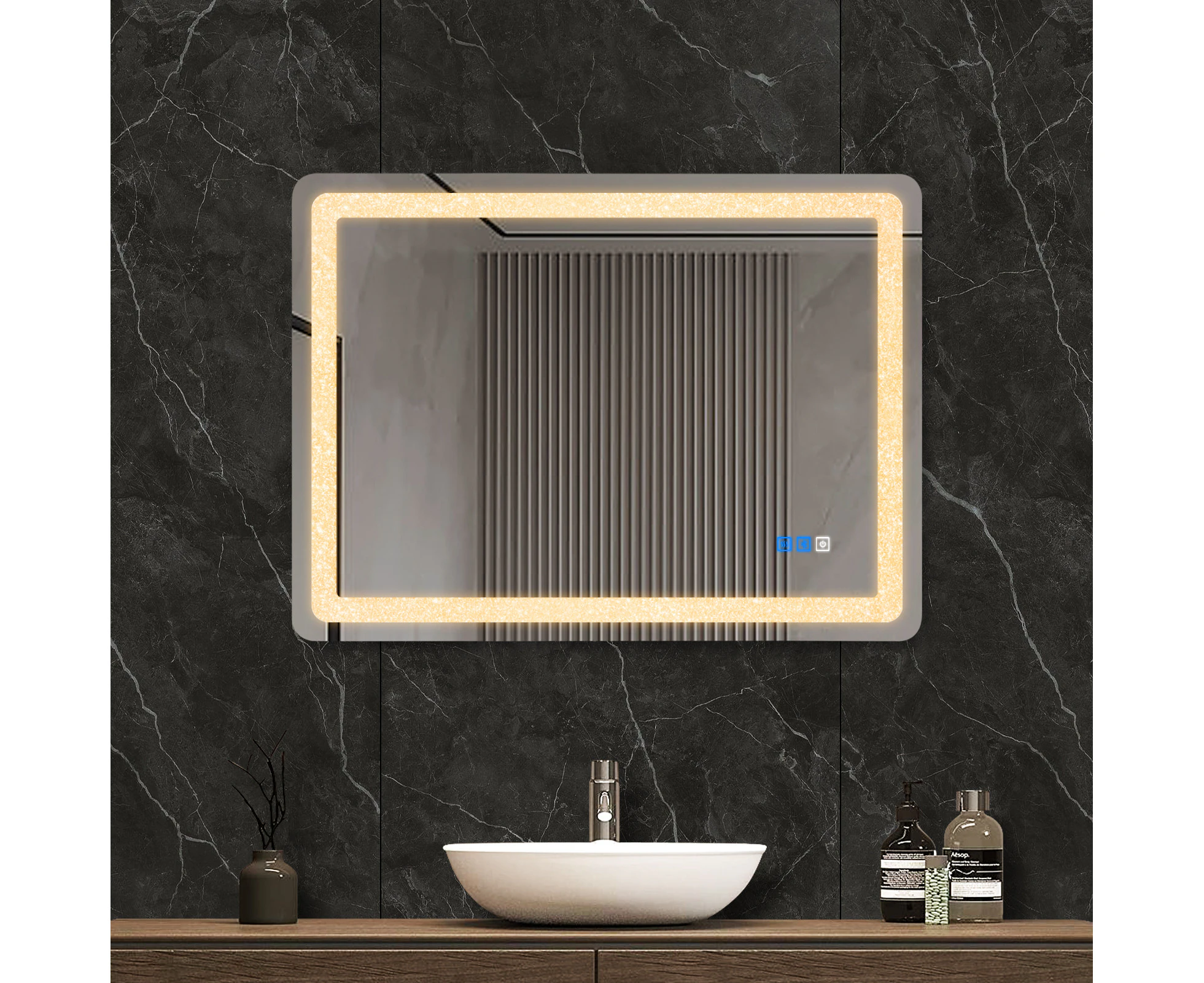 Crystal Vanity Mirror with Lights Bathroom LED Mirror Bluetooth Speaker 600x800/600x1000mm