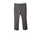 and White Checked Virgin Wool Pants - Black