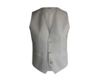 Luxurious Wool Waistcoat Vest with Silk Lining. - White