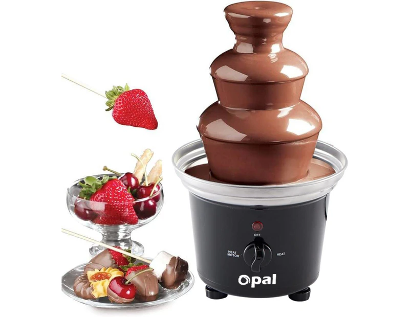 New Large 3-Tier Stainless Steel Chocolate Fondue Fountain with 500mL Capacity