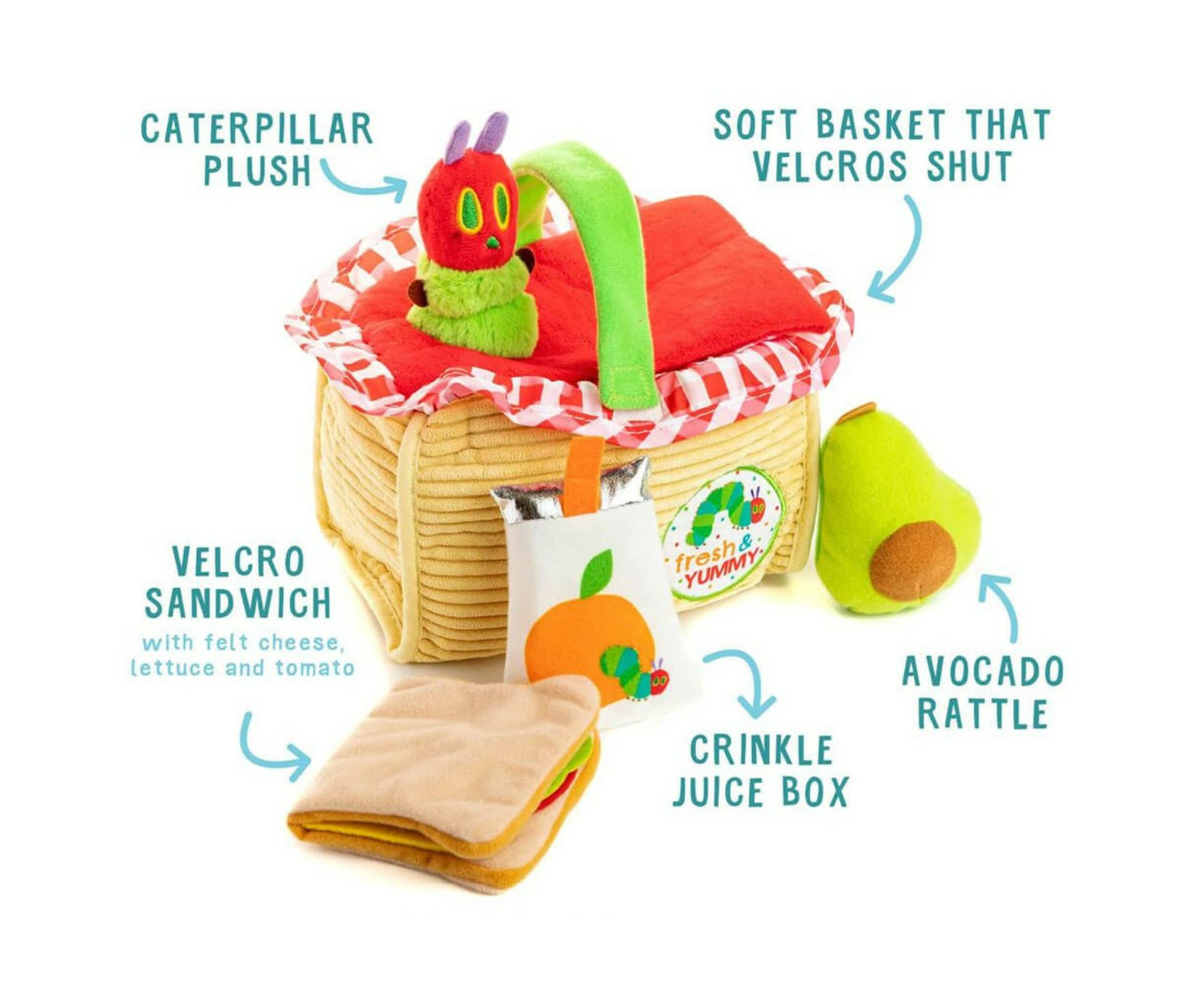 The Very Hungry Caterpillar Picnic Basket Activity Toy 7 Piece