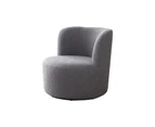 Arm Chair Fabric Upholstery Dark Grey Colour Wooden Structure Sofa High Density Foam Rotating Metal Chassis