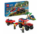 Lego City - 4x4 Fire Truck with Rescue Boat