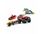 Lego City - 4x4 Fire Truck with Rescue Boat