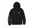 Volcom Men's Iconic Stone Logo Pullover Hoodie Fleece - Black