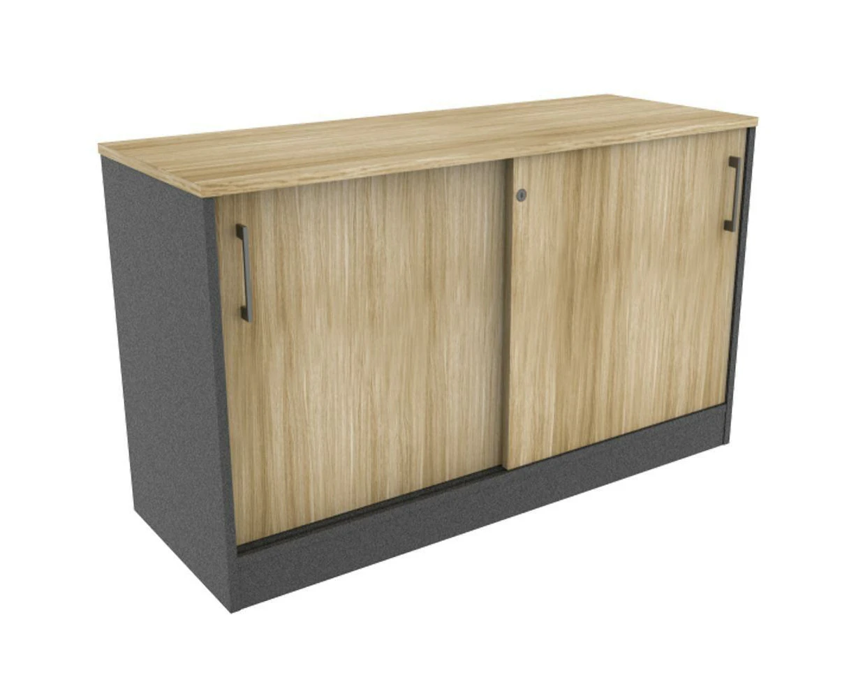 Xavier 2-Door Credenza Sideboard Storage Cabinet 120cm - Oak & Ironstone