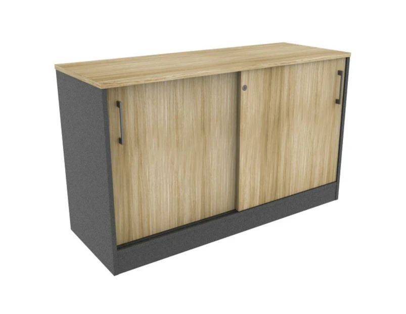 Xavier 2-Door Credenza Sideboard Storage Cabinet 120cm - Oak & Ironstone