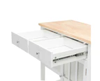 Dario 2-Drawers Kitchen Island Trolley W/ Storage - Natural / White