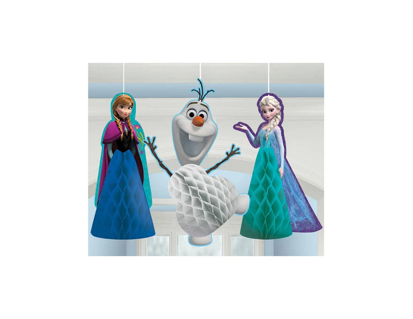 Frozen Pack of 3 Honeycomb Hanging Decorations