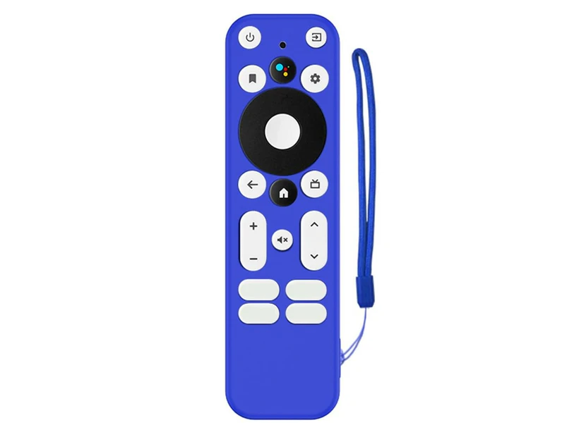 Protective Cover Waterproof Shock-proof Top Opening Remote Control Solid Color Silicone Case for Walmart Onn. for Android TV 4K UHD-Blue