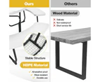 Costway 8-person Round Picnic Table Bench Set  Outdoor All Weather Dining Table w/Umbrella Hole Restaurant Backyard Patio,White