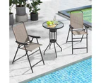 Costway 2x  Outdoor Dining Chair Folding Bar Chairs Garden Furniture Porch Beach 150kg Load Capacity